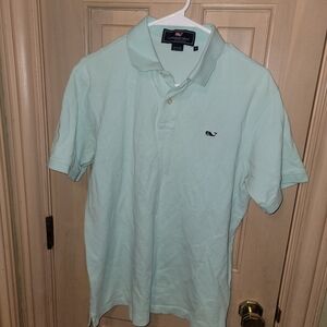 Mens Sz S Vineyard Vines Mint Green Polo Shirt Whale Logo Preppy